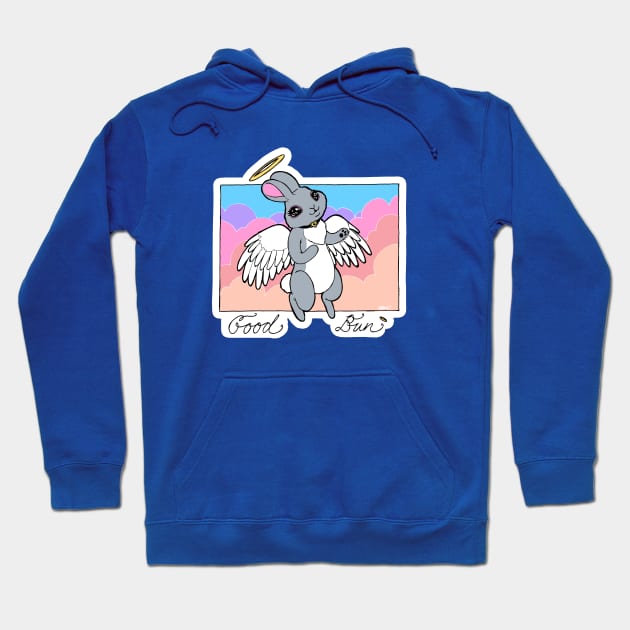 Good Bun - Angel Bunny on your Shoulder Hoodie by Indi Martin